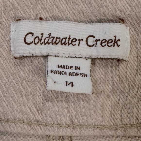 Coldwater Creek Pants Size 14 Light Beige Pull on Wide Elastic Waistband - Picture 9 of 15